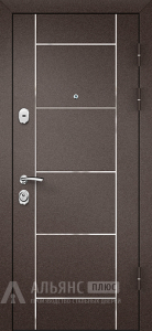 Коричневая / белая входная дверь с белым покрытием эмаль внутри и прочными петлями №4 внешняя - фото