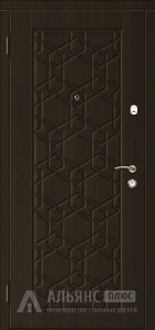 Бежевая металлическая дверь с фрезеровкой снаружи в наличии №7 внутренняя - фото