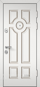 Уличная входная дверь эмаль белоснежная термо №34 внешняя - фото