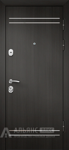 Входная дверь в стиле Модерн гладкая черная №34 внешняя - фото