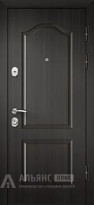 Дизайнерская черная входная дверь с молдингом №39 внешняя - фото